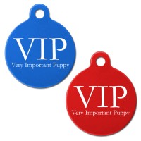 VIP Engraved Aluminium 31mm Large Round Pet Dog ID Tag